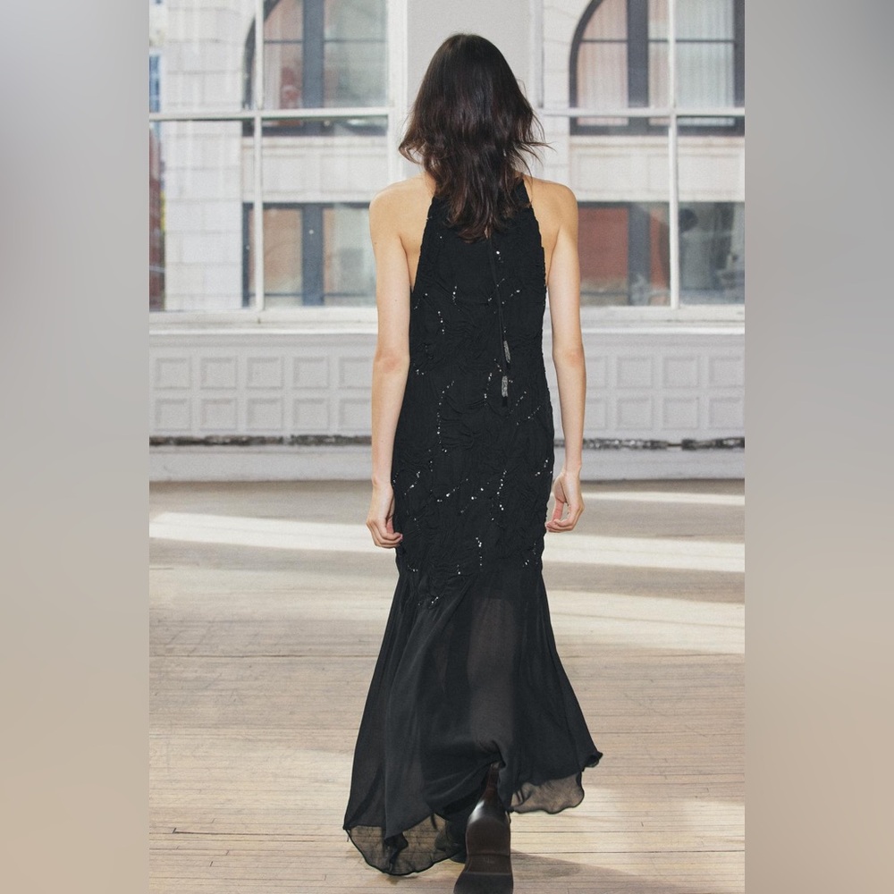 ZARA SEQUINNED HALTER DRESS ZW COLLECTION - Picture 7 of 16